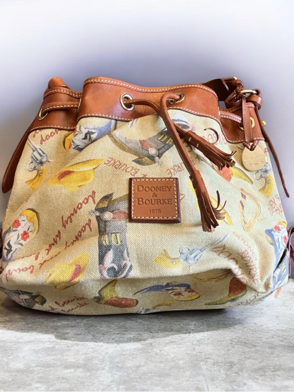 Rare Vintage Dooney & Bourke Texas Western Bucket Bag